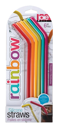 Rainbow Silicone Straws - 8 Piece Set